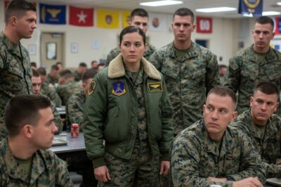 He M.o.c.ked a ‘Simple Woman’ in a Flight Jacket — Her Two Words Made Every Marine Go Silent