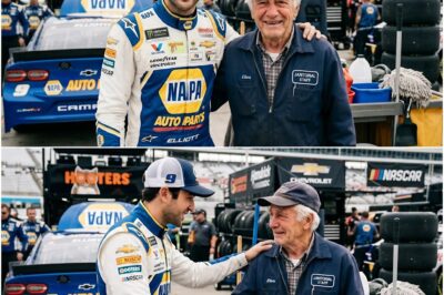 Chase Elliott’s Emotional Moment: NASCAR Star Kneels Before Elderly Janitor in Viral Scene