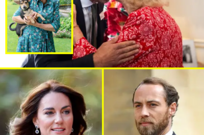 Queen Camilla was seen sharing a cheerful exchange with James Middleton, greeting him with a kiss on the cheek at a Clarence House reception.