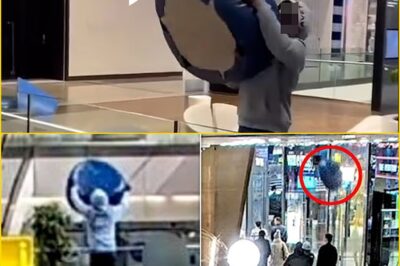 SECONDS FROM TRAGEDY: CCTV REVEALS HORRIFYING MOMENT HEAVY SOFA PLUNGES FROM TOP FLOOR OF WESTFIELD TOWARDS UNSUSPECTING SHOPPERS