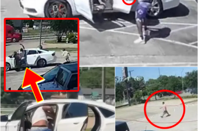 CCTV captures moment that leaves viewers on edge — Texas dad confronts carjacker in chi-lling roadside scene