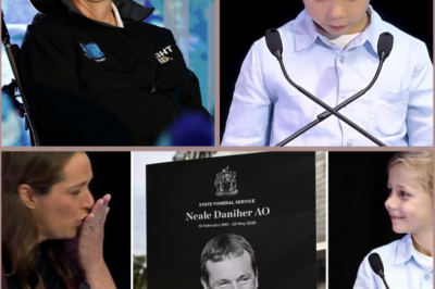 ‘WISH HE COULD COME BACK’ – There was hardly a dry eye in the room as Neale Daniher’s grandchildren bravely stepped forward during his state funeral service and shared heartbreaking words about the man they loved.