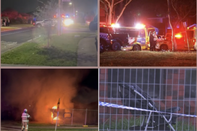 HE RAN INTO THE FLAMES TO SAVE HIS FAMILY..! – A Melbourne father is being hailed as a hero after rescuing his young family from a raging house fire that neighbors say almost completely destroyed their home.